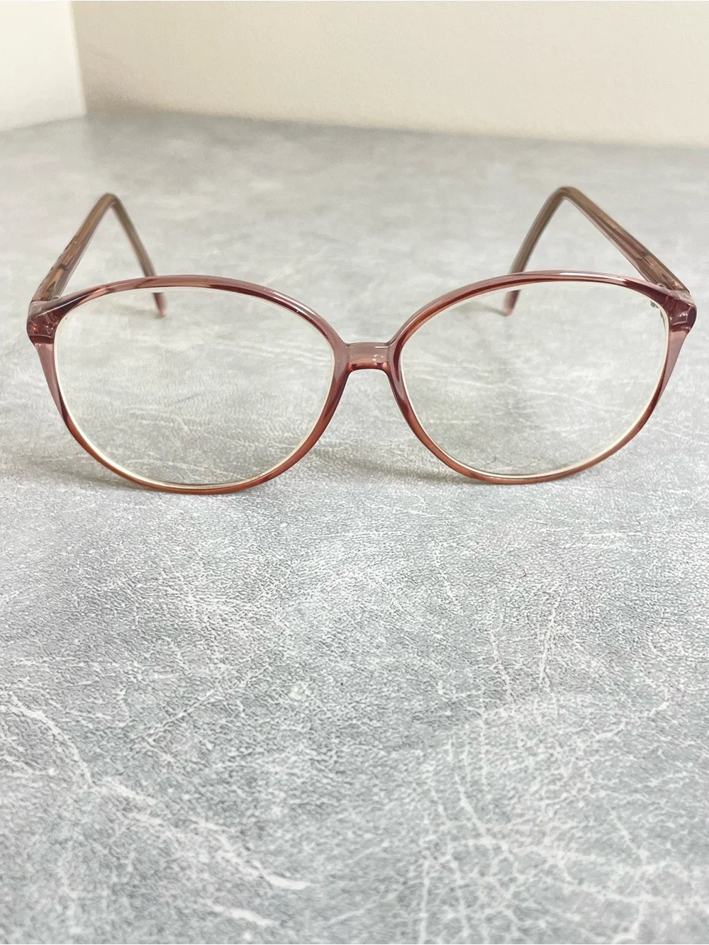 Vintage 80s Oversized Pink Round Plastic Eyeglass Frame Women's Glasses